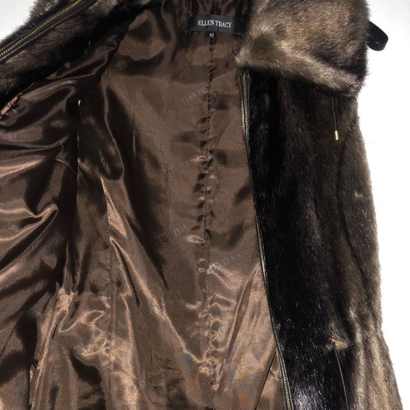 Ellen Tracy Faux Fur Vest, Brown, XS - Picture 6 of 10